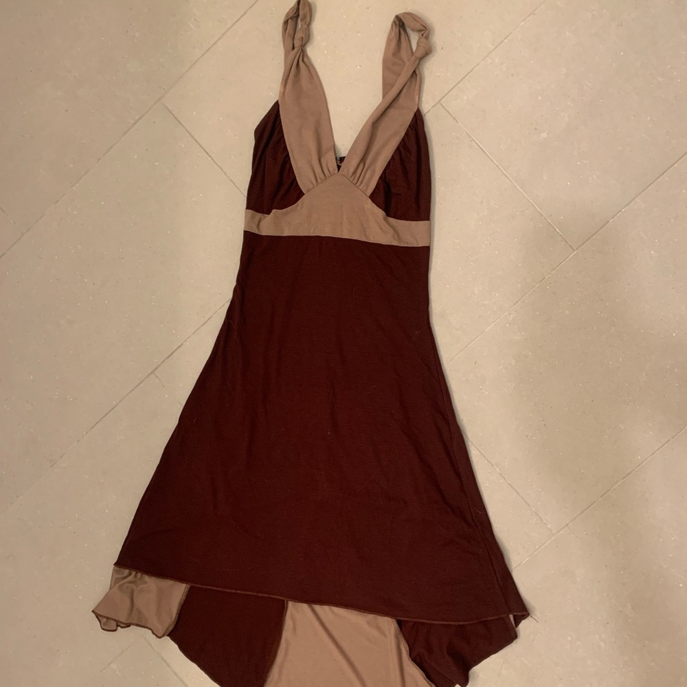 Vintage Brown Two-Toned Guess Midi Dress